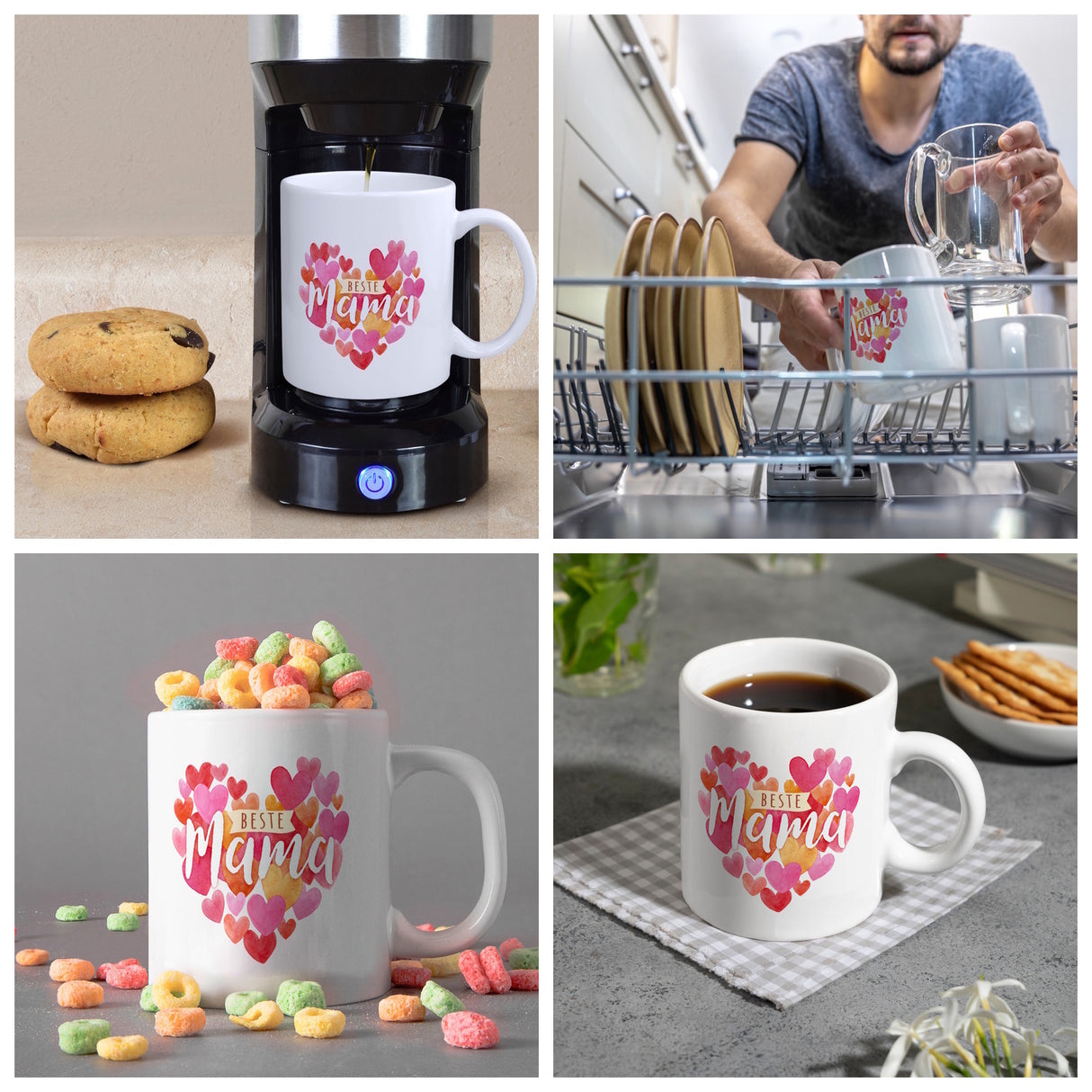 Herzen Kaffeebecher mit Spruch Beste Mama