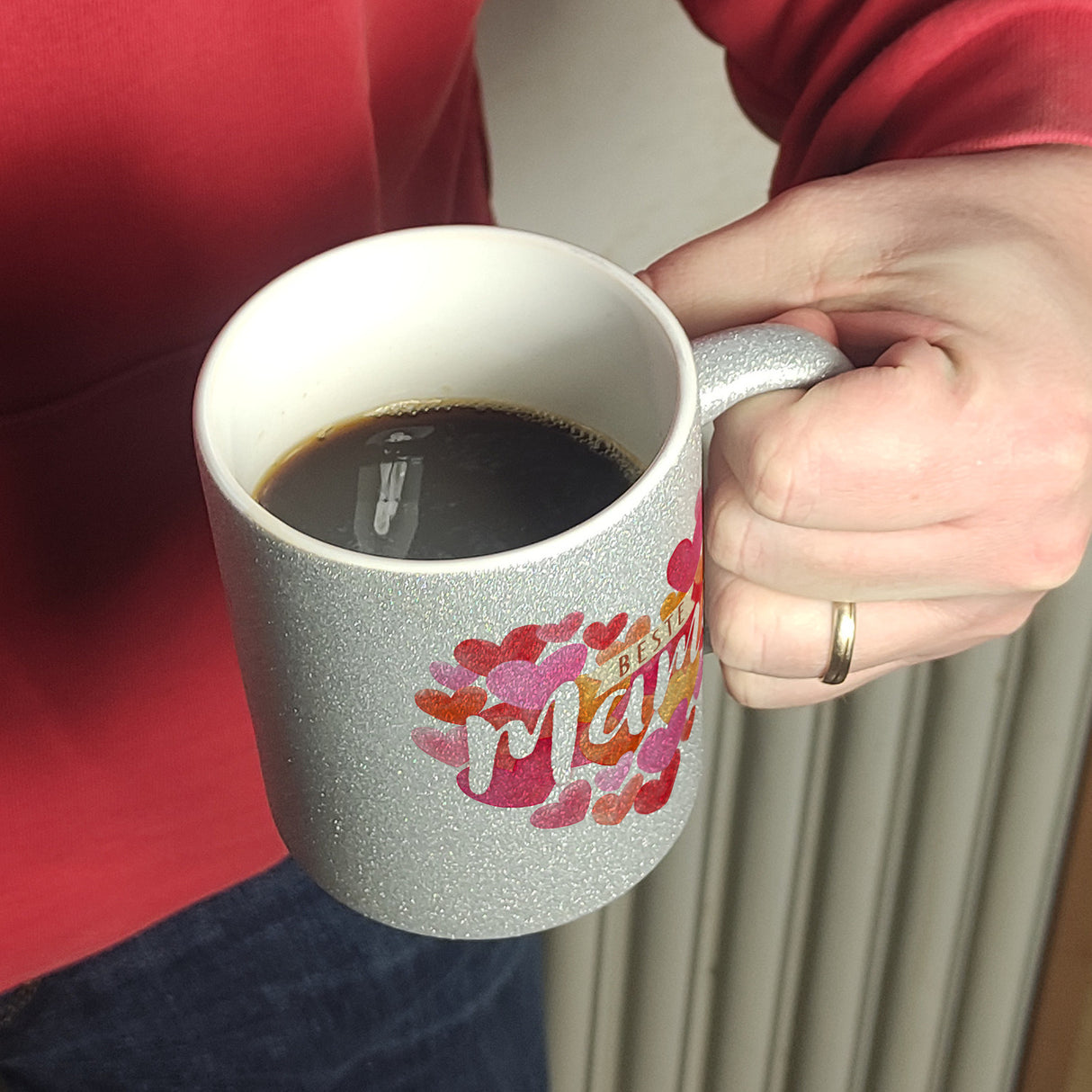 Herzen Kaffeebecher mit Spruch Beste Mama
