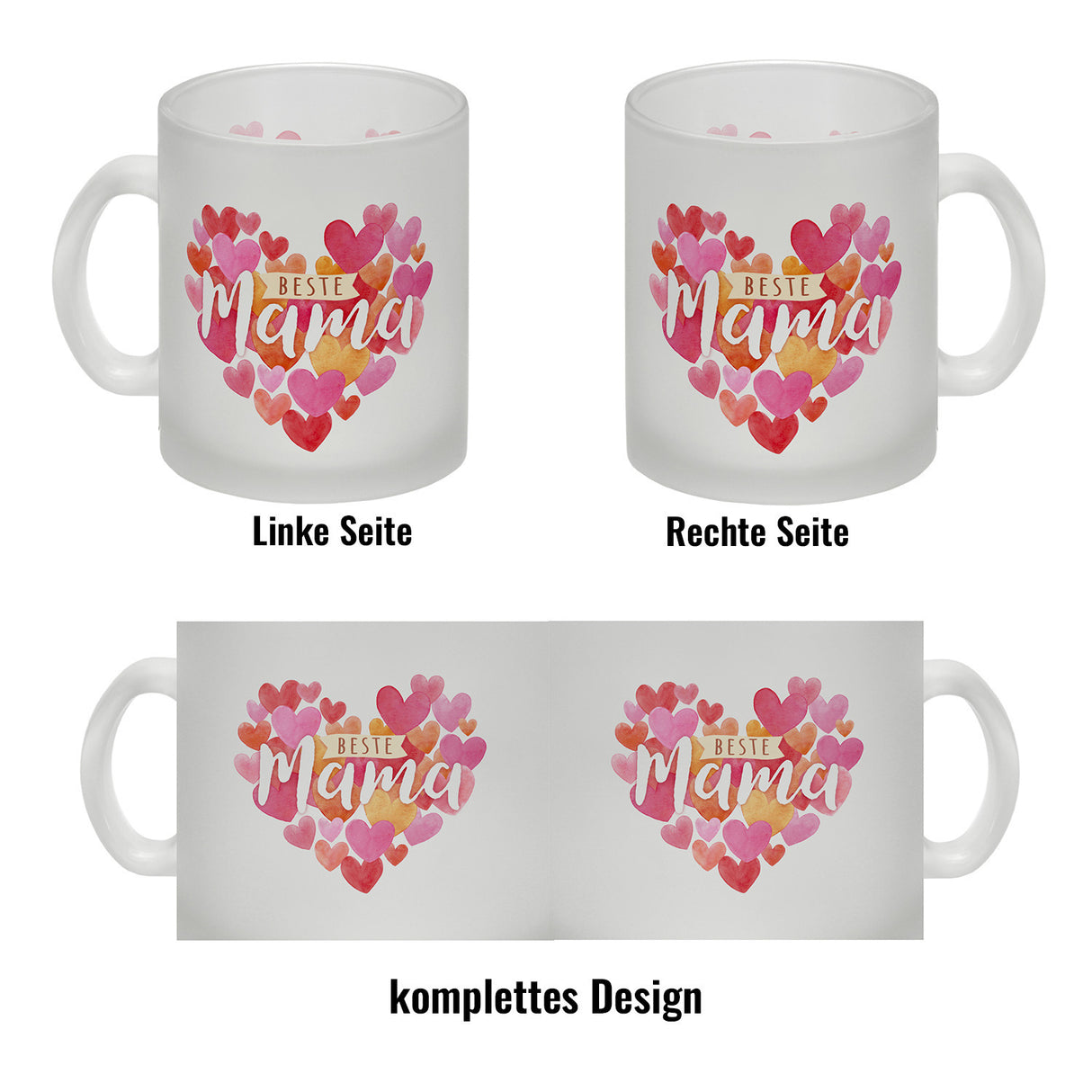 Herzen Kaffeebecher mit Spruch Beste Mama