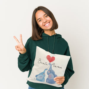 Elefant Mutter und Kind Kissen mit Spruch Beste Mama