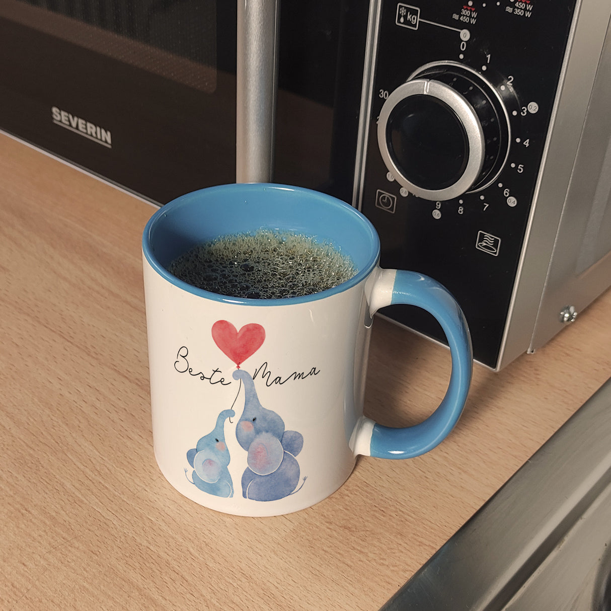 Elefant Mutter und Kind Kaffeebecher mit Spruch Beste Mama