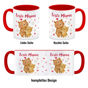 Bären Mutter und Kind Kaffeebecher mit Spruch Beste Mama