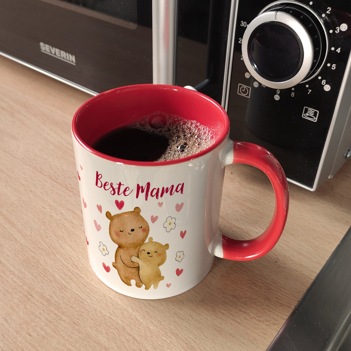 Bären Mutter und Kind Kaffeebecher mit Spruch Beste Mama