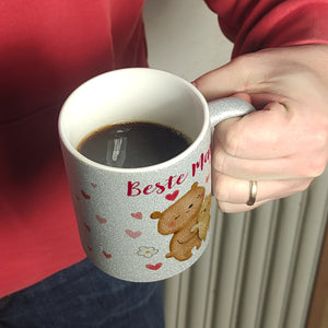 Bären Mutter und Kind Kaffeebecher mit Spruch Beste Mama