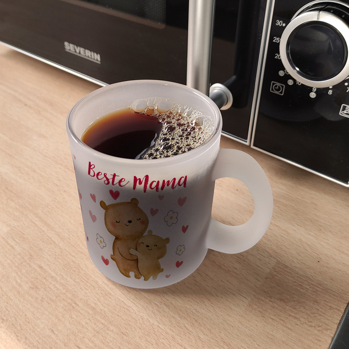 Bären Mutter und Kind Kaffeebecher mit Spruch Beste Mama