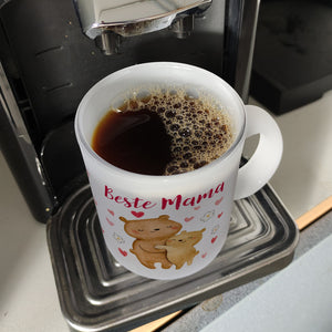 Bären Mutter und Kind Kaffeebecher mit Spruch Beste Mama