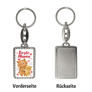 Bären Mutter und Kind Schlüsselanhänger mit Spruch Beste Mama
