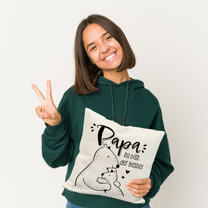 Bären Papa und Kind Kissen mit Spruch Papa du bist der Beste