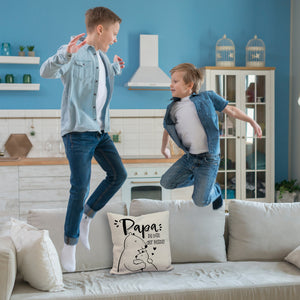 Bären Papa und Kind Kissen mit Spruch Papa du bist der Beste