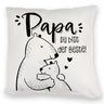 Bären Papa und Kind Kissen mit Spruch Papa du bist der Beste