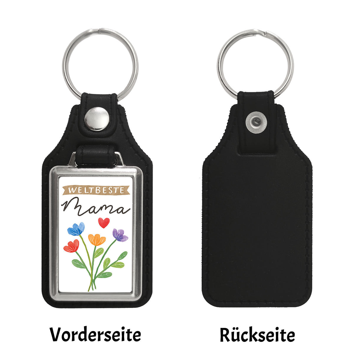 Blumenstrauß Schlüsselanhänger mit Spruch Weltbeste Mama