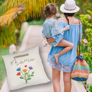 Blumenstrauß Kissen mit Spruch Weltbeste Mama