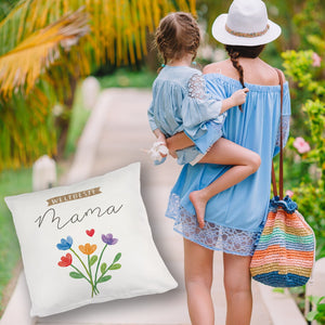 Blumenstrauß Kissen mit Spruch Weltbeste Mama