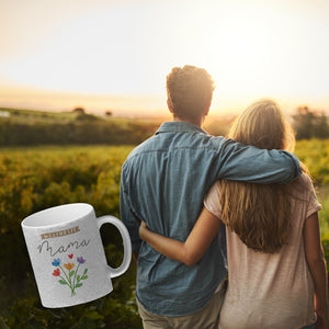 Blumenstrauß Kaffeebecher mit Spruch Weltbeste Mama