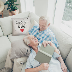 Schwiegermutter Kissen mit Spruch Weltbeste Schwiegermama
