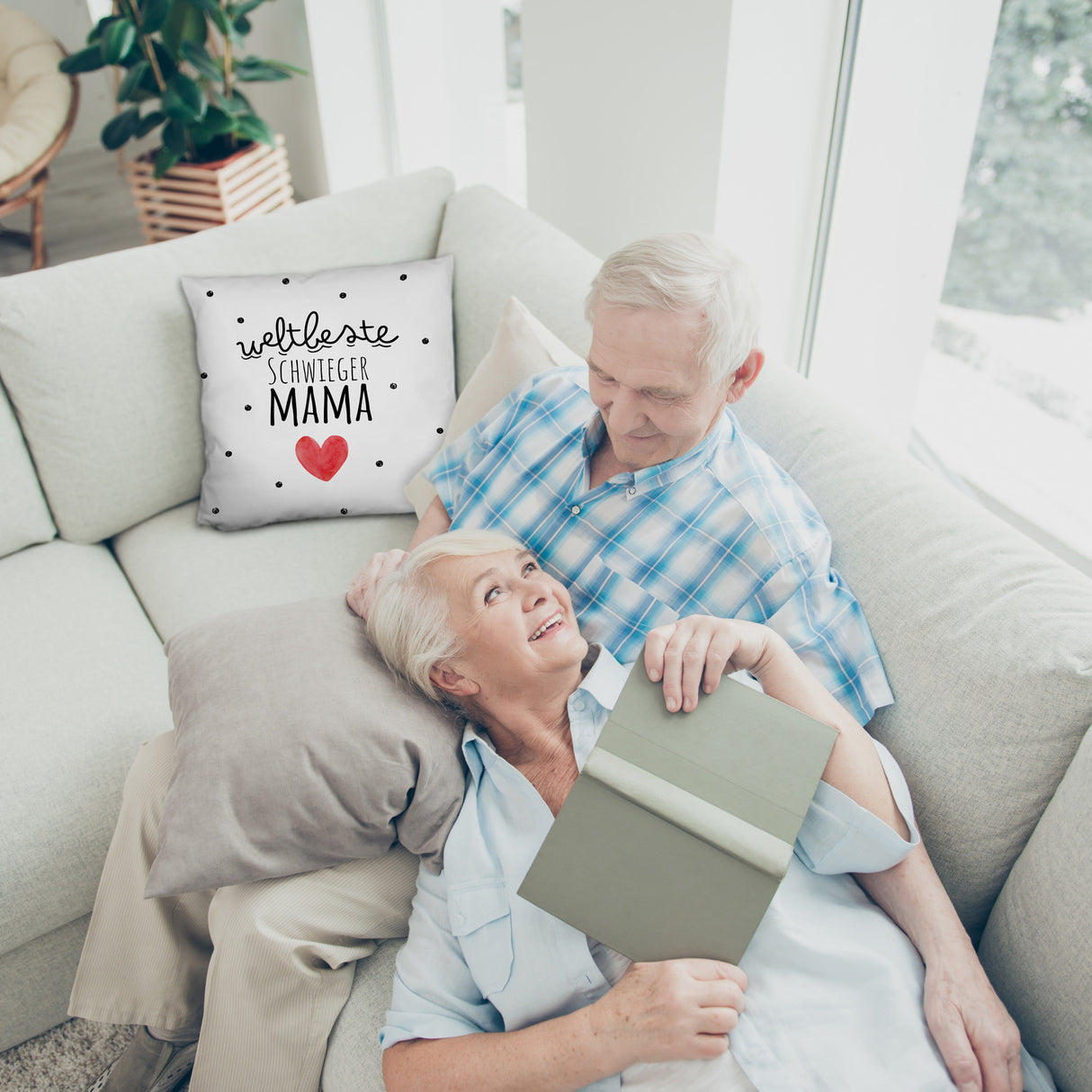 Schwiegermutter Kissen mit Spruch Weltbeste Schwiegermama