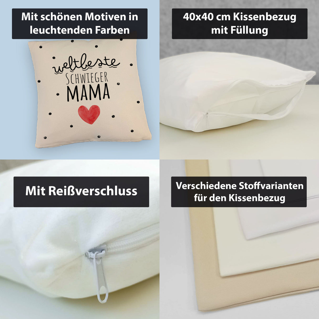 Schwiegermutter Kissen mit Spruch Weltbeste Schwiegermama