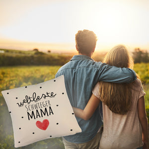 Schwiegermutter Kissen mit Spruch Weltbeste Schwiegermama