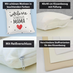 Schwiegermutter Kissen mit Spruch Weltbeste Schwiegermama