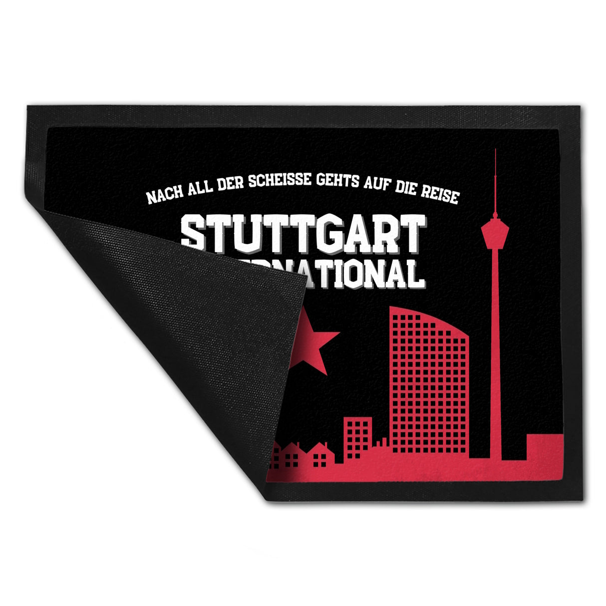 Stuttgart Europapokal Fußmatte in 35x50 cm mit Spruch Stuttgart International
