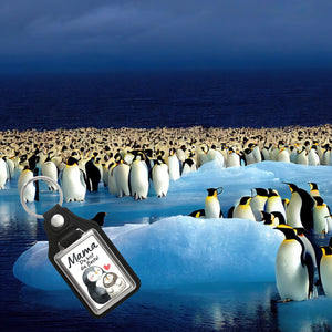 Pinguin Mutter und Kind Schlüsselanhänger mit Spruch Mama du bist die Beste