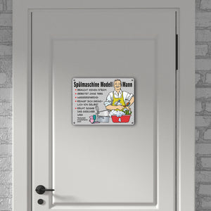 Hausmann Metallschild in 15x20 cm mit Spruch Spülmaschine Modell Mann