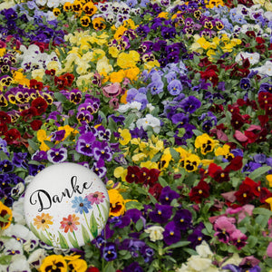 Blumen Magnet rund mit Spruch Danke