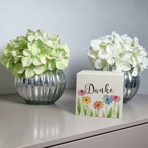 Blumen Spardose mit Spruch Danke