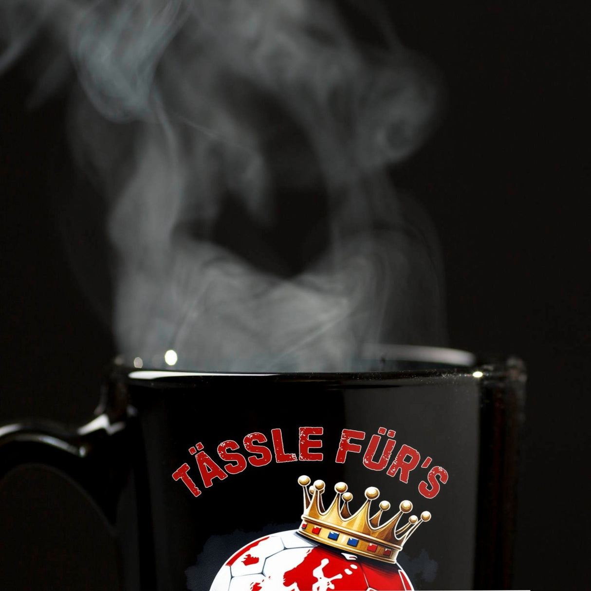 Stuttgart Europa Tasse in Schwarz mit Spruch Tässle fürs Königsklässle