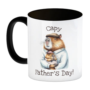 Capybara-Papa Aquarell-Optik Kaffeebecher mit Spruch Capy Father's Day