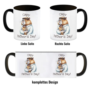 Capybara-Papa Aquarell-Optik Kaffeebecher mit Spruch Capy Father's Day