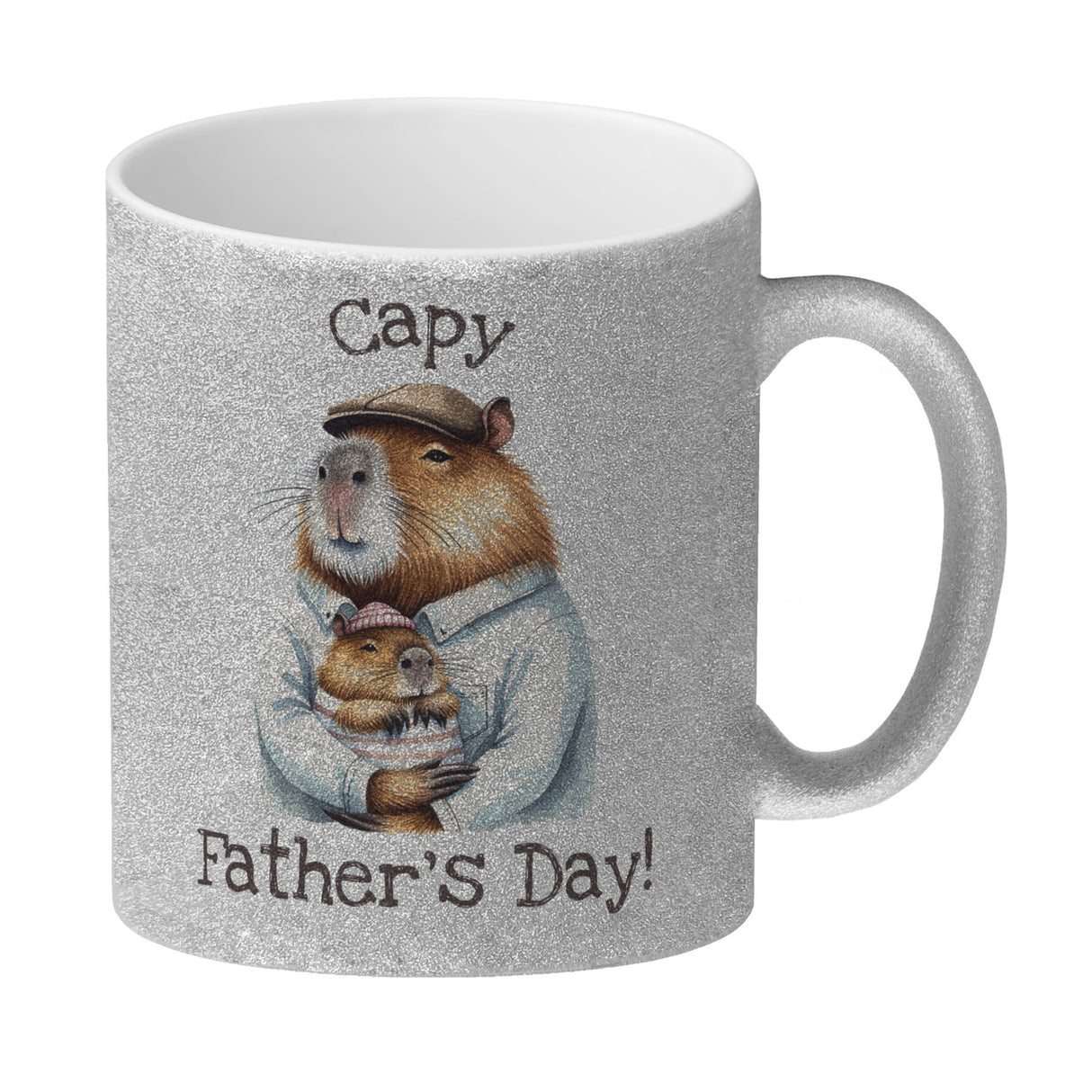 Capybara-Papa Aquarell-Optik Kaffeebecher mit Spruch Capy Father's Day