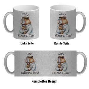 Capybara-Papa Aquarell-Optik Kaffeebecher mit Spruch Capy Father's Day