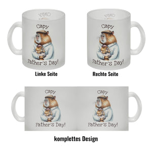 Capybara-Papa Aquarell-Optik Kaffeebecher mit Spruch Capy Father's Day
