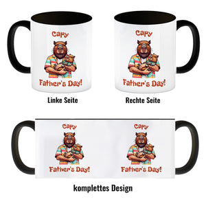 Capybara-Papa mit Kind Kaffeebecher mit Spruch Capy Father's Day