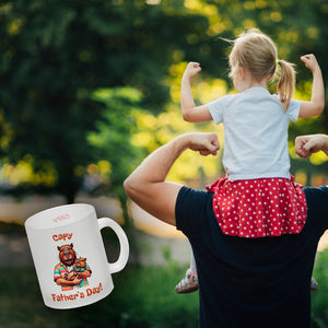 Capybara-Papa mit Kind Kaffeebecher mit Spruch Capy Father's Day