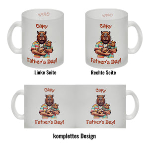 Capybara-Papa mit Kind Kaffeebecher mit Spruch Capy Father's Day