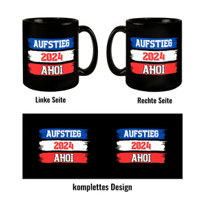 Kiel Aufstieg 2024 Tasse in Schwarz mit Spruch Ahoi