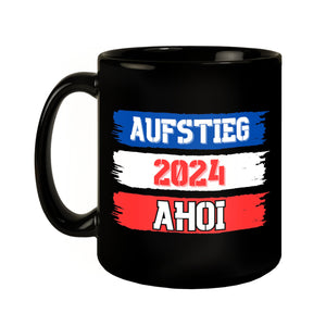 Kiel Aufstieg 2024 Tasse in Schwarz mit Spruch Ahoi