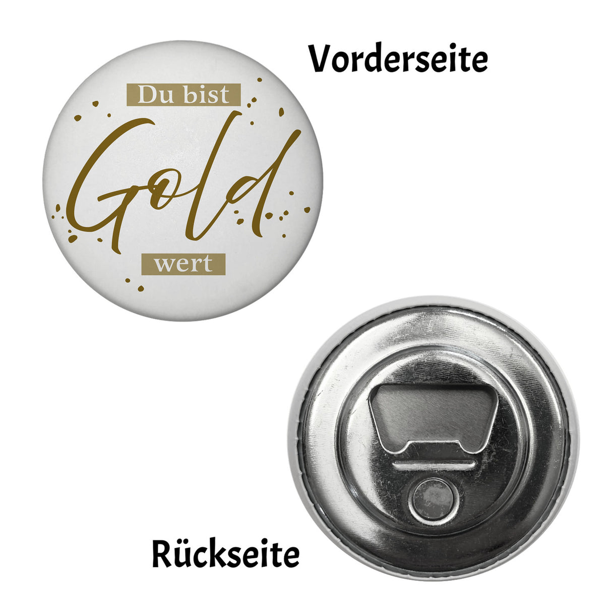 Danksagung Magnet rund mit Spruch Du bist Gold wert