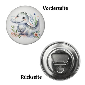 kleines Krokodil Magnet rund