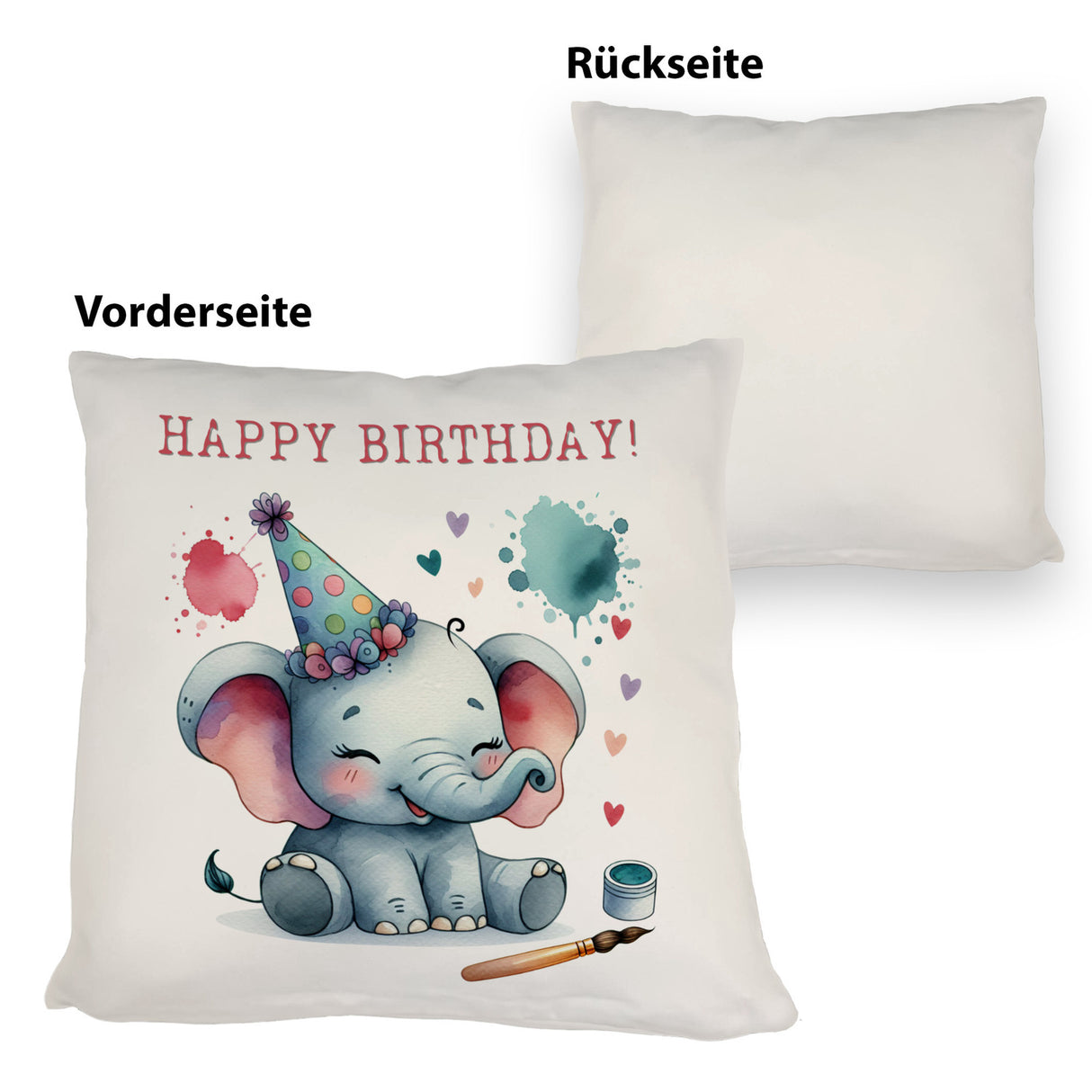 Happy Birthday Elefant Kissen