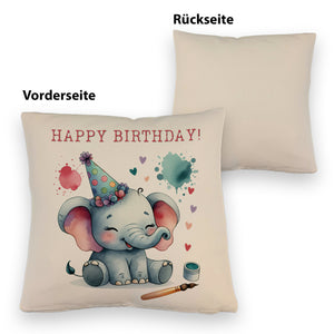 Happy Birthday Elefant Kissen