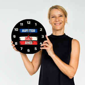Kiel Aufstieg 2024 Wanduhr mit Spruch Ahoi