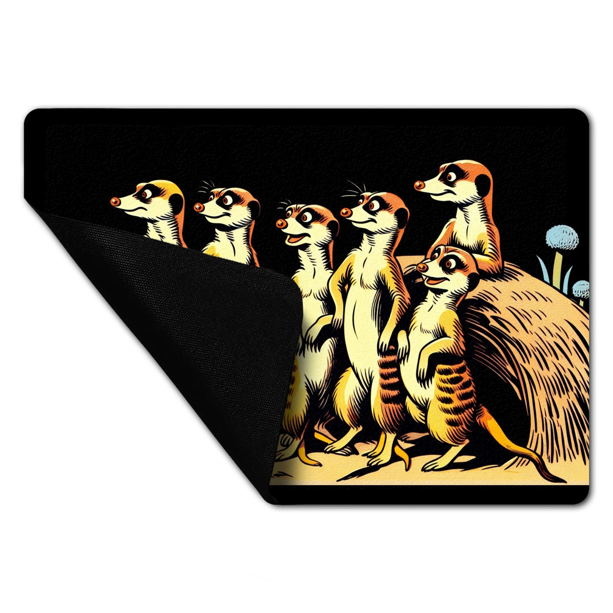 Erdmännchen Familie Fußmatte in 35x50 cm ohne Rand