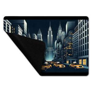 New Yorker Häuserschlucht und Taxis Fußmatte in 35x50 cm ohne Rand