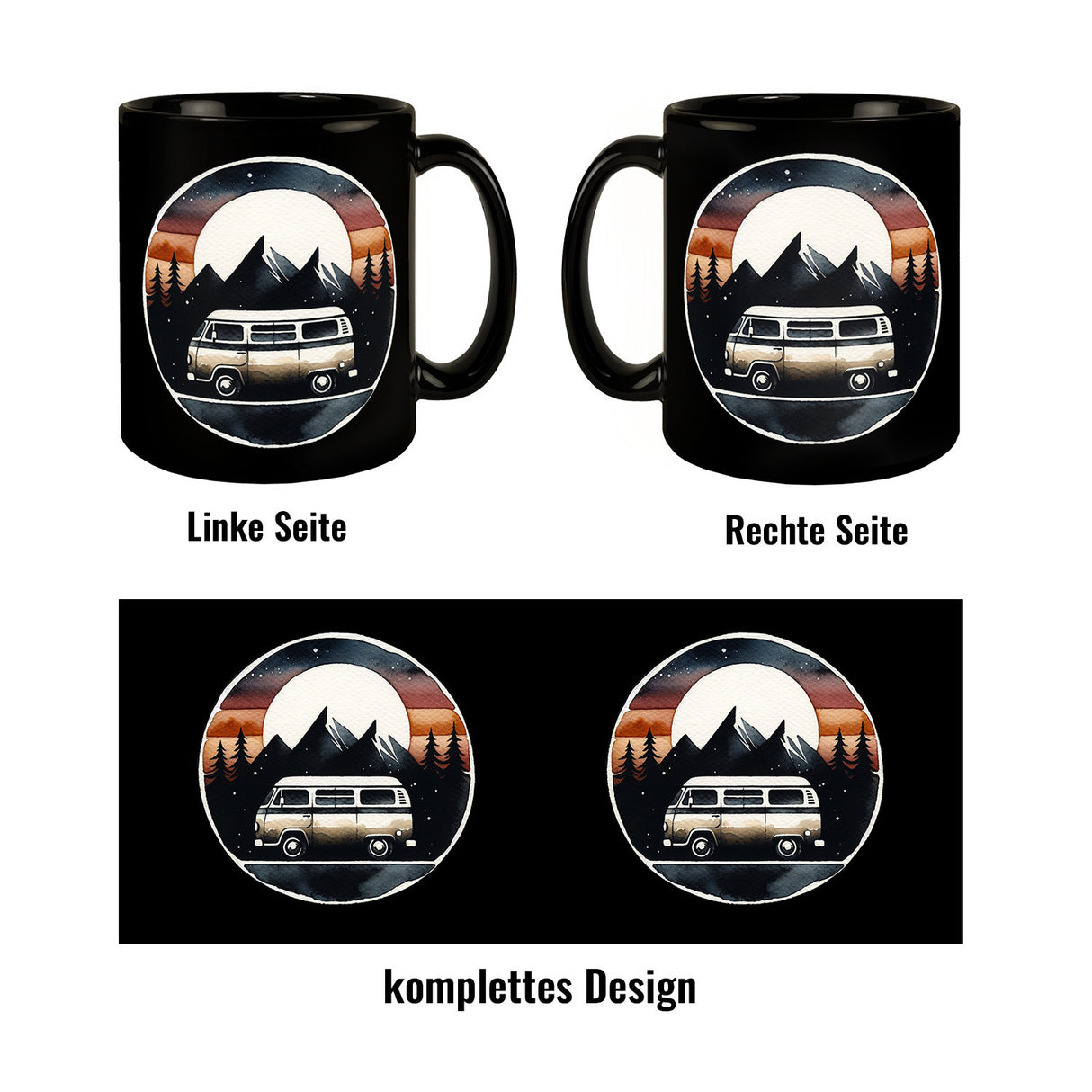 Wohnmobil Tasse in Schwarz
