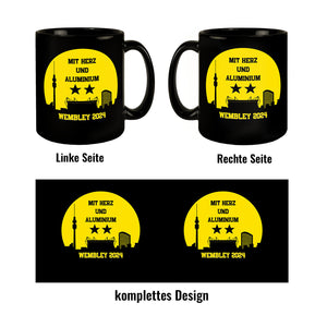 Dortmund Finale Wembley 2024 Tasse in Schwarz mit Spruch Mit Herz und Aluminium
