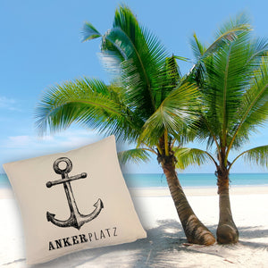 Anker Kissen mit Spruch Ankerplatz