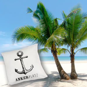 Anker Kissen mit Spruch Ankerplatz